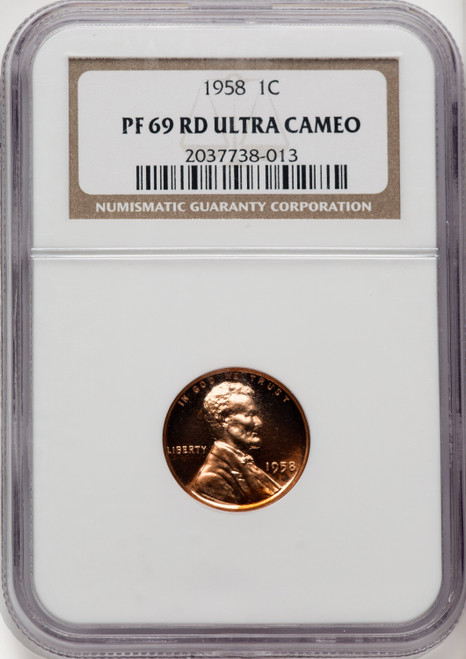 1958 1C Proof Lincoln Cent NGC PR69