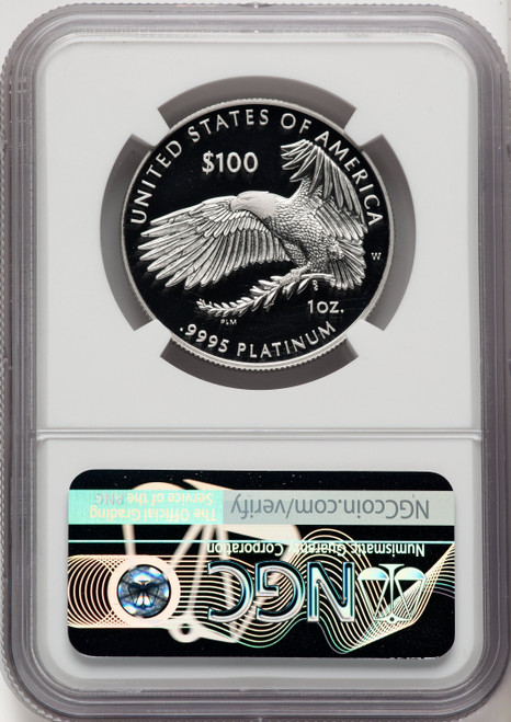 2023-W $100 One-Ounce Platinum Eagle First Day of Issue FDI 1ST NGC PF70