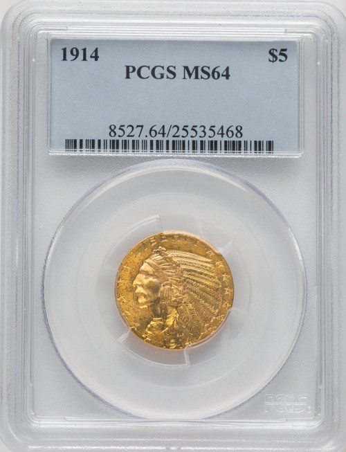 1914 $5 Indian Half Eagle PCGS MS64