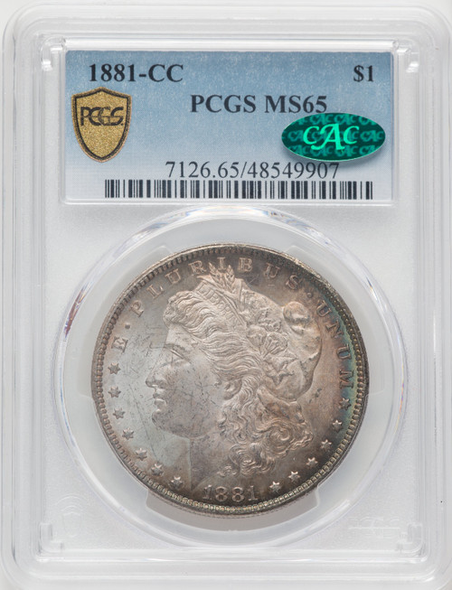 1881-CC $1 CAC Morgan Dollar PCGS MS65