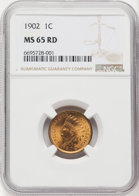 1902 1C RD Indian Cent NGC MS65