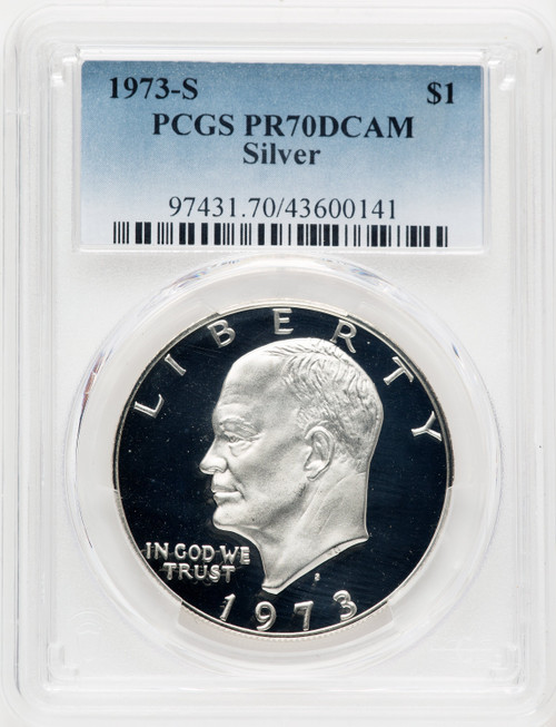 1973-S S$1 SILVER Proof Eisenhower Dollar PCGS PR70