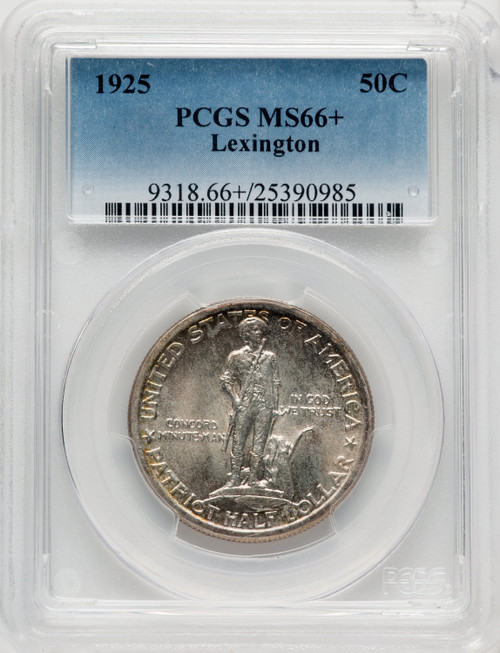 1925 50C Lexington Commemorative Silver PCGS MS66+