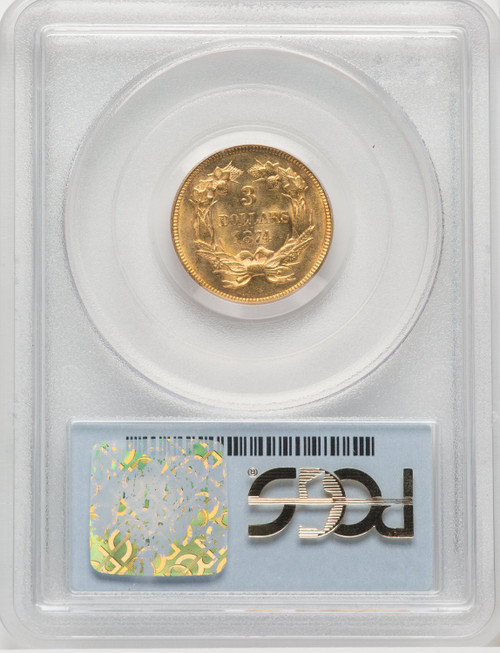 1874 $3 Three Dollar Gold Pieces PCGS MS61