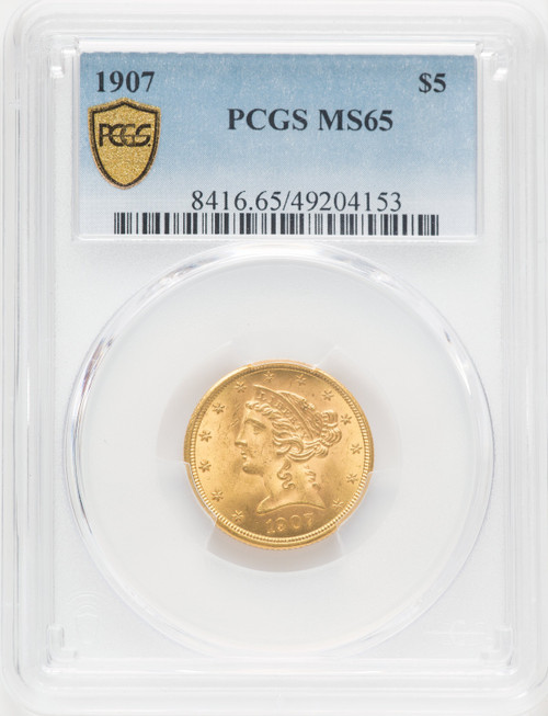 1907 $5 Liberty Half Eagle PCGS MS65