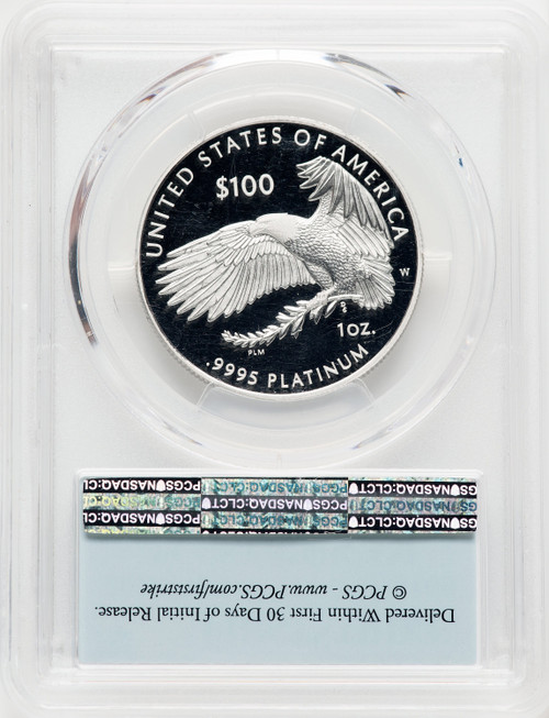 2020-W $100 One Ounce Platinum Eagle Happiness First Strike PRDC FS Flag PCGS PR70