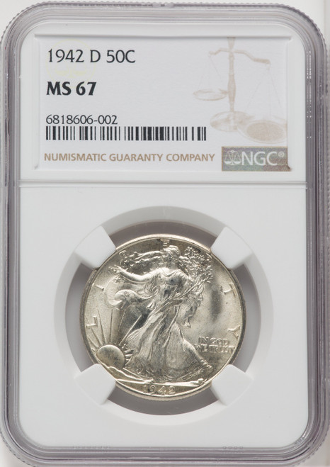 1942-D 50C Walking Liberty Half Dollar NGC MS67 (518973050)