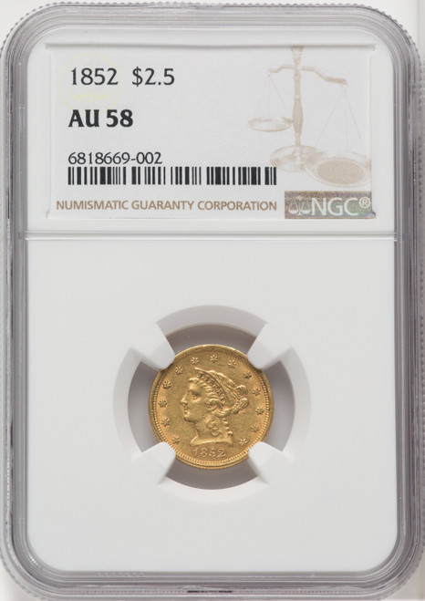 1852 $2.50 Liberty Quarter Eagle NGC AU58 (518973097)