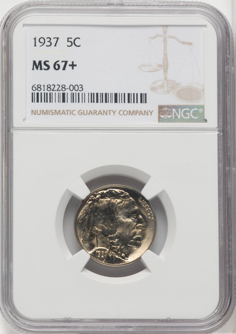 1937 5C Buffalo Nickel NGC MS67+ (518973105)