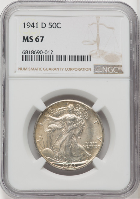 1941-D 50C Walking Liberty Half Dollar NGC MS67 (518973123)