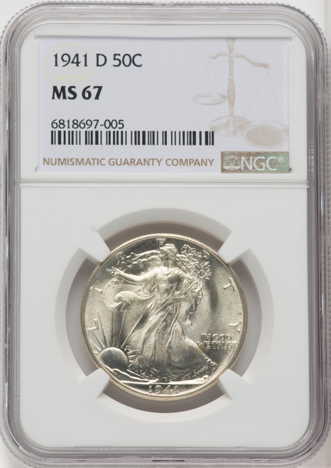 1941-D 50C Walking Liberty Half Dollar NGC MS67 (518973124)