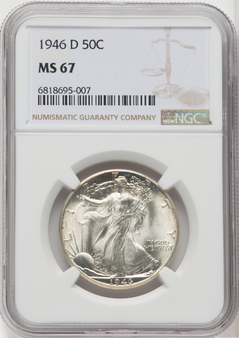 1946-D 50C Walking Liberty Half Dollar NGC MS67 (518973144)