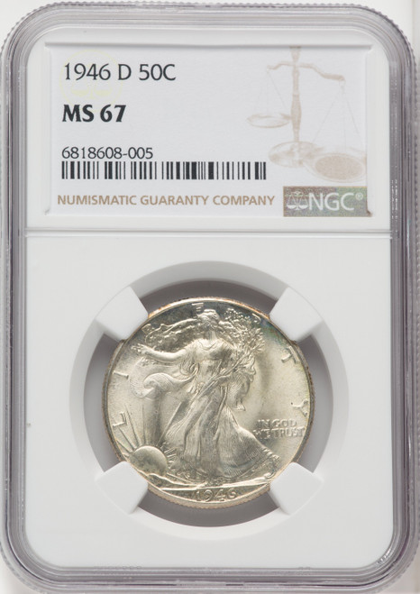 1946-D 50C Walking Liberty Half Dollar NGC MS67 (518973145)