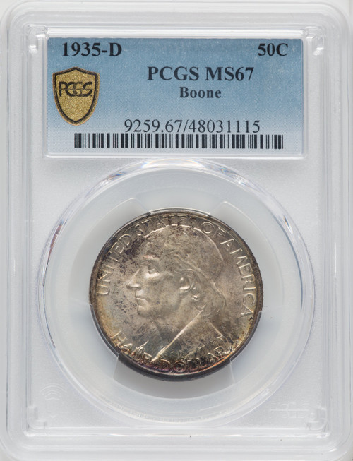 1935-D 50C Boone Commemorative Silver PCGS MS67 (518979001)