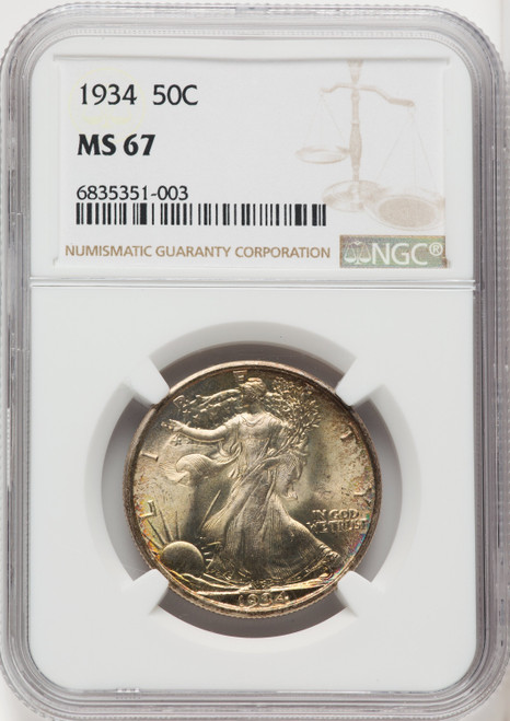 1934 50C Walking Liberty Half Dollar NGC MS67 (519053018)