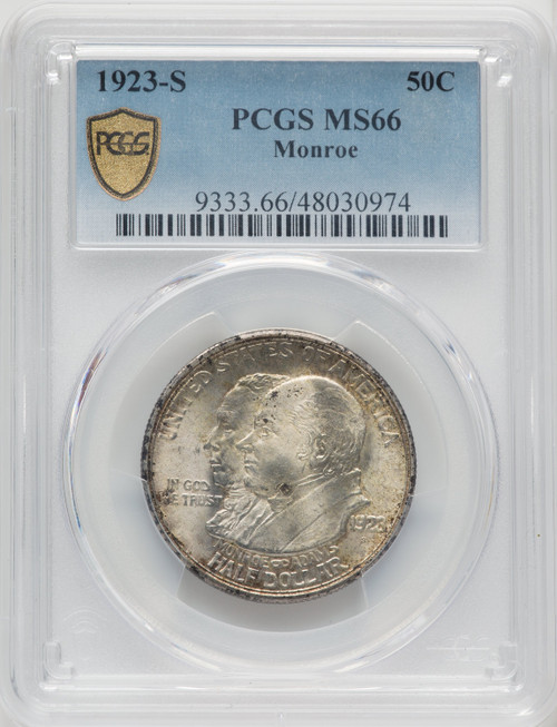 1923-S 50C Monroe Commemorative Silver PCGS MS66 (519097070)