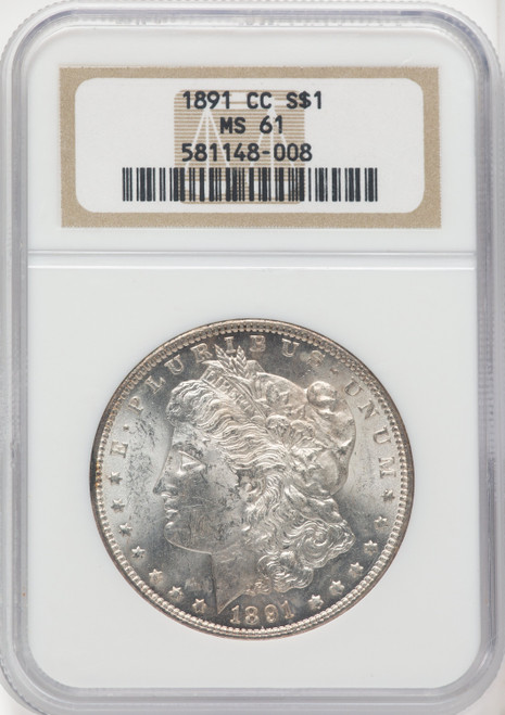 1891-CC $1 Morgan Dollar NGC MS61 (767356011)
