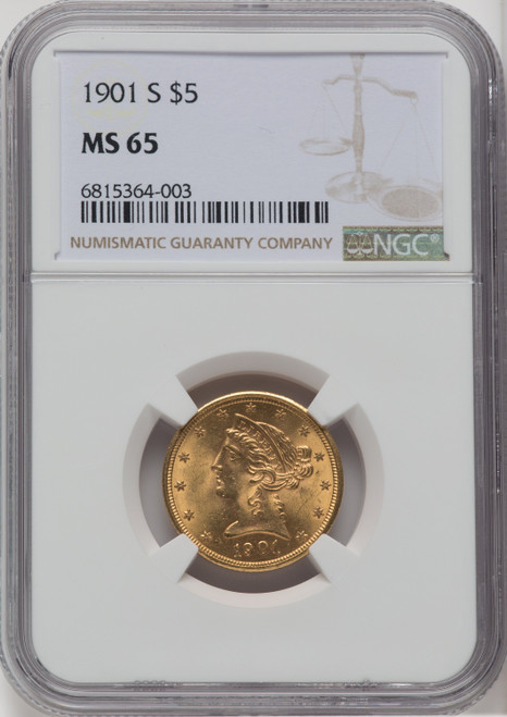 1901-S $5 Liberty Half Eagle NGC MS65 (763427034)