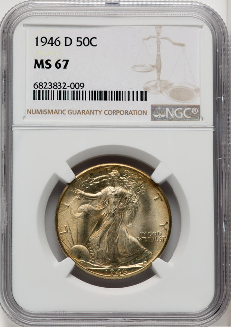 1946-D 50C Walking Liberty Half Dollar NGC MS67 (763449008)