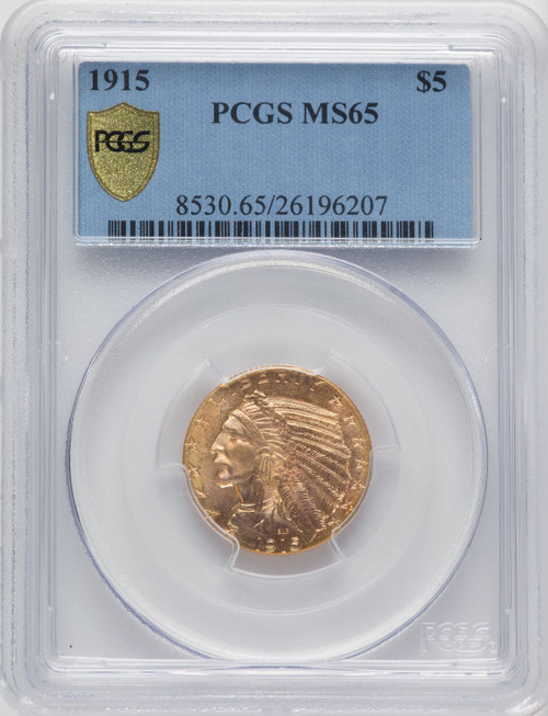 1915 $5 Indian Half Eagle PCGS MS65 (769416019)