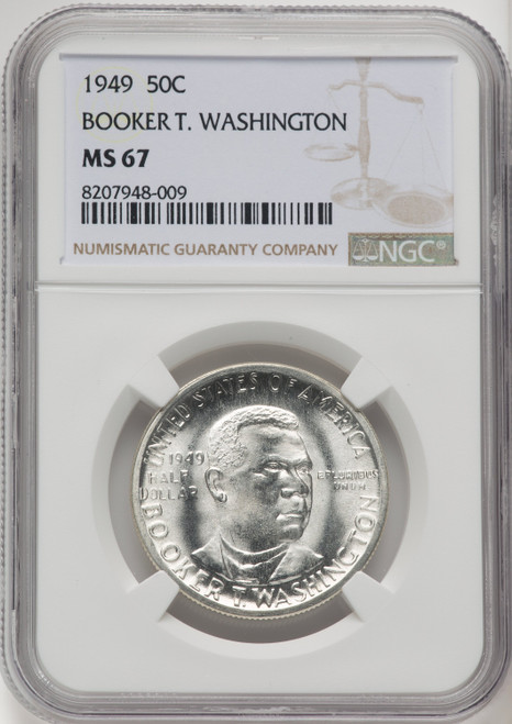 1949 50C Booker T. Washington Commemorative Silver NGC MS67 (769482017)