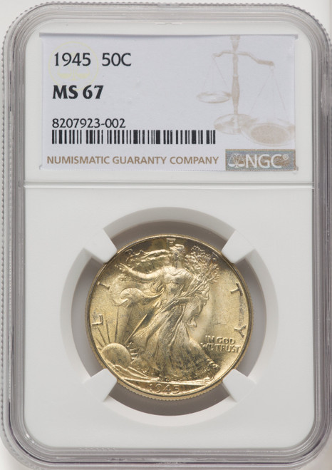 1945 50C Walking Liberty Half Dollar NGC MS67 (769484010)