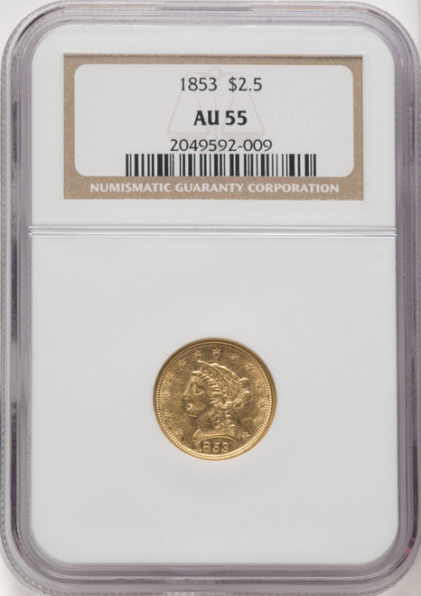 1853 $2.50 Liberty Quarter Eagle NGC AU55 (769485058)