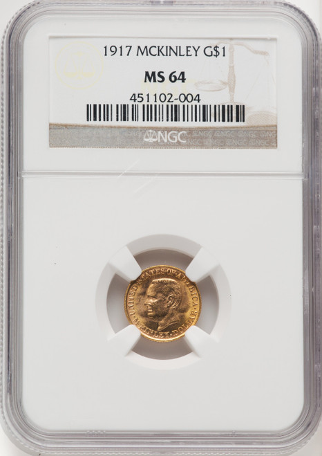 1917 G$1 McKinley Commemorative Gold NGC MS64 (769485071)