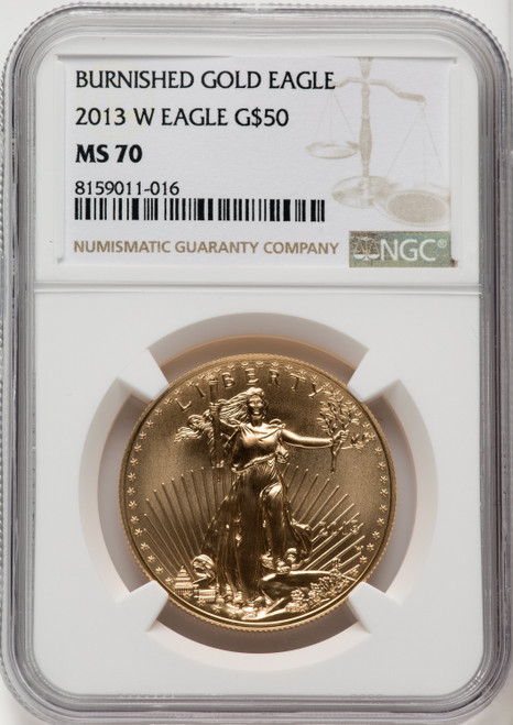 2013-W $50 Burnished Gold Eagle NGC MS70