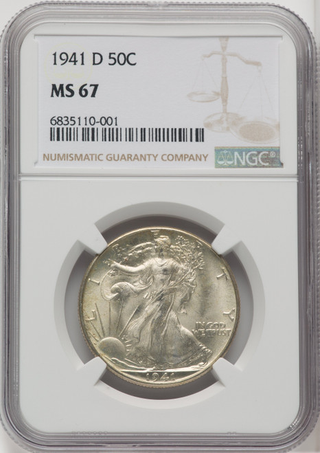 1941-D 50C Walking Liberty Half Dollar NGC MS67 (765821003)