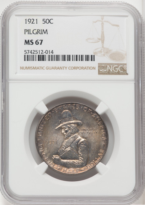 1921 50C Pilgrim Commemorative Silver NGC MS67 (766793036)