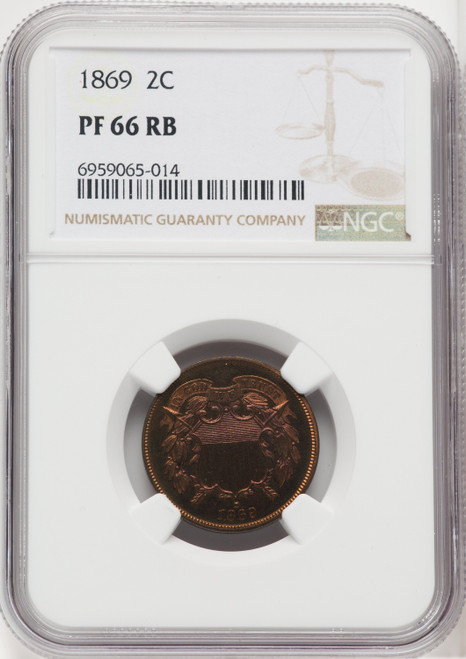 1869 2C RB Proof Two Cent Pieces NGC PR66 (766824001)