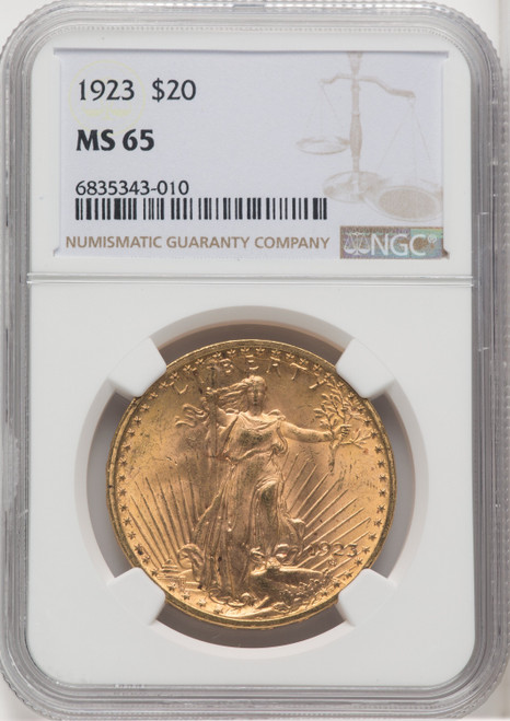 1923 $20 Saint-Gaudens Double Eagle NGC MS65 (766863013)