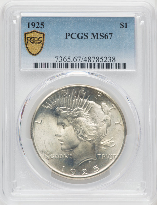 1925 $1 Peace Dollar PCGS MS67 (766888019)