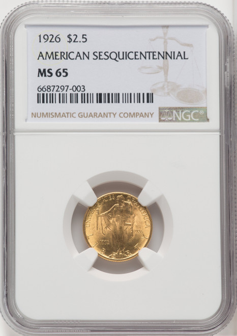 1926 $2.50 SESQUI Commemorative Gold NGC MS65 (518919037)