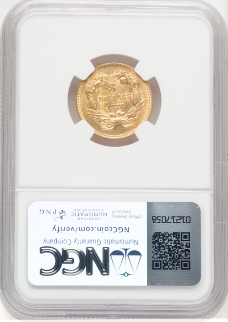 1878 $3 Three Dollar Gold Pieces NGC MS63 (767997001)