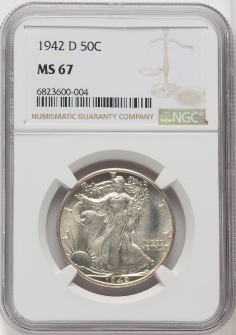 1942-D 50C Walking Liberty Half Dollar NGC MS67 (768136041)