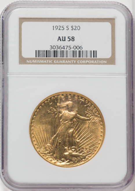 1925-S $20 Saint-Gaudens Double Eagle NGC AU58 (506223023)