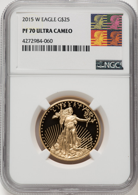 2015-W $25 Gold Eagle NGC PF70 Reagan Label
