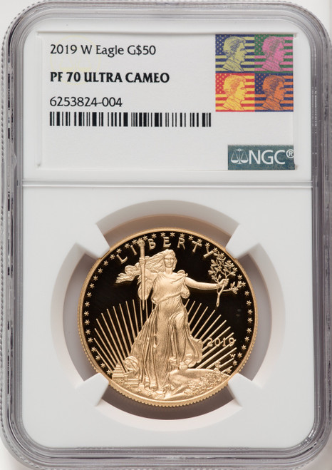 2019-W 1 oz Gold Eagle NGC PF70 Reagan Label