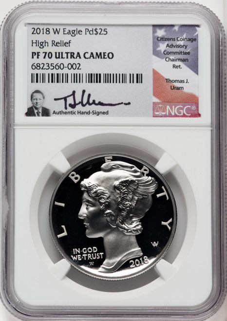 2018-W $25 Palladium NGC PF70 Thomas Uram