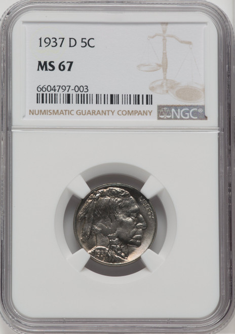 1937-D 5C Buffalo Nickel NGC MS67 (764652013)