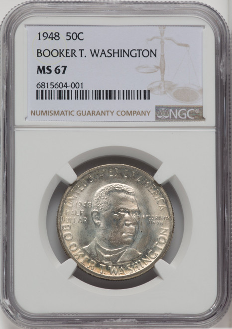 1948 50C Booker T. Washington Commemorative Silver NGC MS67 (764781038)