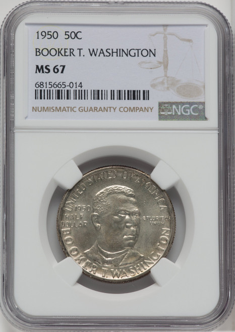 1950 50C Booker T. Washington Commemorative Silver NGC MS67 (764781039)