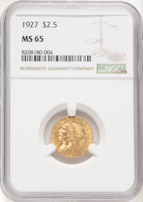 1927 $2.50 Indian Quarter Eagle NGC MS65 (505879001)