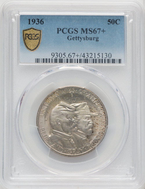1936 50C Gettysburg Commemorative Silver PCGS MS67+ (766227023)