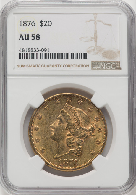 1876 $20 Liberty Double Eagle NGC AU58 (766459003)