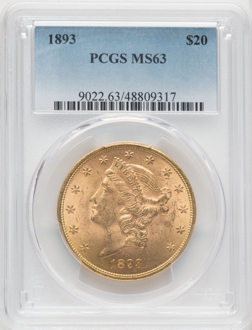 1893 $20 Liberty Double Eagle PCGS MS63 (766561058)