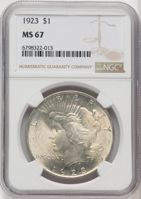 1923 $1 Peace Dollar NGC MS67 (765499006)