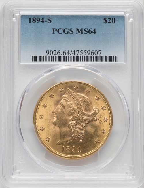 1894-S $20 Liberty Double Eagle PCGS MS64 (171373018)